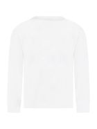 Stone Island Junior White T-shirt Fo Boy With Iconic Compass Stone Island Junior White T-shirt Fo Boy With Iconic Compass - White
