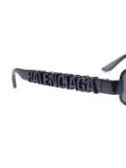 Blue Typo Rectangle Sunglasses For Women Balenciaga Blue Typo Rectangle Sunglasses For Women - Navy
