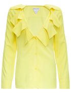 Bottega Veneta Stretch Viscose Shirt With Ruffles Bottega Veneta Stretch Viscose Shirt With Ruffles - Yellow