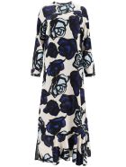 Marni Satin Dress Roma Print Marni Satin Dress Roma Print - IVORY (Blue)