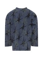 Goganga Blue Sweatshirt With Green Stars Goganga Blue Sweatshirt With Green Stars - Blue