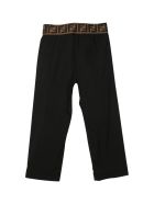 Fendi Fendi Kids Pants With Ff Band Fendi Fendi Kids Pants With Ff Band - Black
