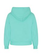 Natasha Zinko Teal Sweatshirt For Girl With Noen Yellow Logo Natasha Zinko Teal Sweatshirt For Girl With Noen Yellow Logo - Green