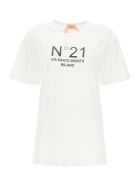 N.21 Oversized T-shirt With Logo Print N.21 Oversized T-shirt With Logo Print - BIANCO OTTICO (White)