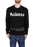 Alexander McQueen Black Wool Jumper Alexander McQueen Black Wool Jumper - BLACK WHITE