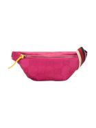 Gucci Pink Belt Bag With Logo Texture Gucci Pink Belt Bag With Logo Texture