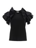 Alexander McQueen Ruffled T-shirt Alexander McQueen Ruffled T-shirt - BLACK
