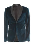 Emanuel Ungaro Velvet Smoking Jacket W/scialle Neck Emanuel Ungaro Velvet Smoking Jacket W/scialle Neck - Cobalt