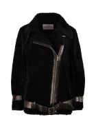 STAND STUDIO Colleen Faux Fur Biker Jacket STAND STUDIO Colleen Faux Fur Biker Jacket - black