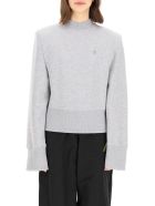 Kenna Sweatshirt With Shoulder Pads The Attico Kenna Sweatshirt With Shoulder Pads - Melange