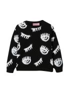 Chiara Ferragni Black Sweatshirt With Chiara Ferragni Black Sweatshirt With - Nero