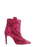 Bams High Heels Ankle Boots In Fuxia Fabric Bams High Heels Ankle Boots In Fuxia Fabric - fuxia