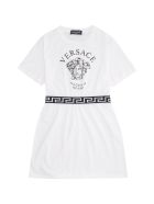 Young Versace Medusa Print Cotton Dress Young Versace Medusa Print Cotton Dress - White