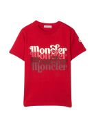 Moncler Red T-shirt With Print Moncler Red T-shirt With Print - Unica
