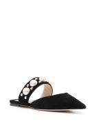 Jimmy Choo Bassette Suede Mules With Pearl Insert Jimmy Choo Bassette Suede Mules With Pearl Insert - Black