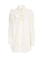 Simone Rocha Masculine Bow Shirt Silk Simone Rocha Masculine Bow Shirt Silk - Cream