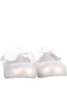 Melissa White Ballerina Flats For Girl With Bow Melissa White Ballerina Flats For Girl With Bow - White