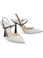 Jimmy Choo Ray 100 Glitter Slingback Jimmy Choo Ray 100 Glitter Slingback - silver