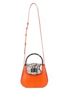 Nico Giani Myria Croco Print Leather Handbag Nico Giani Myria Croco Print Leather Handbag - Orange