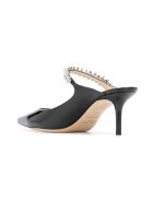 Jimmy Choo Black Patent Leather Mules With Crystal Strap Jimmy Choo Black Patent Leather Mules With Crystal Strap - Black