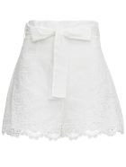 Zimmermann Lulu Cotton Shorts With Bow Zimmermann Lulu Cotton Shorts With Bow - White