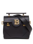 Balmain B-buzz Handbag In Black Leather With Logo Buckle Balmain B-buzz Handbag In Black Leather With Logo Buckle - Black