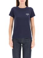 A.P.C. Denise T-shirt With Logo Embroidery A.P.C. Denise T-shirt With Logo Embroidery - BLUE