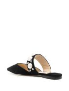 Jimmy Choo Bassette Suede Mules With Pearl Insert Jimmy Choo Bassette Suede Mules With Pearl Insert - Black