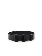 Dolce & Gabbana Leather Belt With Covered Buckle Dolce & Gabbana Leather Belt With Covered Buckle - NERO NERO GOMMATO (Black)