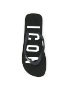 Dsquared2 Rubber Thong Slides Icon Logo Dsquared2 Rubber Thong Slides Icon Logo - BLACK