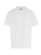 'gatto A Nove Code' T-shirt MSGM 'gatto A Nove Code' T-shirt - Opticalwhite
