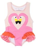 Stella McCartney Kids Flamingo & Frills Swimsuit Stella McCartney Kids Flamingo & Frills Swimsuit - Powder