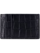 Alexander McQueen Croco-print Leather Card Holder Alexander McQueen Croco-print Leather Card Holder - black