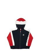 Moncler Zip Up Cotton Hoodie Blue Moncler Zip Up Cotton Hoodie Blue - Blu