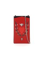 Alexander McQueen Phone Case With Print And Chain Alexander McQueen Phone Case With Print And Chain - RED MULTI BLACK (Red)
