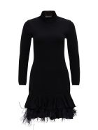 Alberta Ferretti Woollen Minidrwess With Feathers Alberta Ferretti Woollen Minidrwess With Feathers - Black