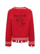 Riccardo Comi Red Cardigan With Ivory Details Riccardo Comi Red Cardigan With Ivory Details - Red