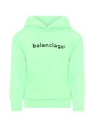Balenciaga Neon Green Sweatshirt For Kids With Logo Balenciaga Neon Green Sweatshirt For Kids With Logo - Green