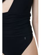 Saint Laurent One-shoulder Draped Swimsuit Saint Laurent One-shoulder Draped Swimsuit - Black