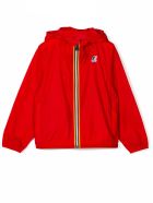 K-Way Red Contrast Zip Up Jacket K-Way Red Contrast Zip Up Jacket - Rosso