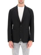 Dolce & Gabbana Tailored Blazer In Cotton And Pinstripe Wool Dolce & Gabbana Tailored Blazer In Cotton And Pinstripe Wool - Nero