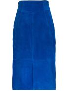 Alberta Ferretti Long Blue Suede Skirt Alberta Ferretti Long Blue Suede Skirt - Blu