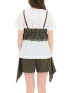 T-shirt With Wool Blend Top Sacai T-shirt With Wool Blend Top - Khakiwhite