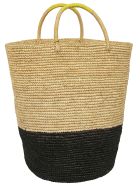 Sensi Studio Weaved Classic Tote Sensi Studio Weaved Classic Tote - Yellow/Caramel/Black