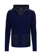 Moncler Hybryd Hooded Sweater In Nylon And Wool By Jw Anderson Moncler Hybryd Hooded Sweater In Nylon And Wool By Jw Anderson - Blu