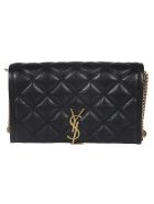 Saint Laurent Logo Plaque Shoulder Bag Saint Laurent Logo Plaque Shoulder Bag - Black