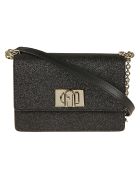 Furla Glitter Applique Flap Shoulder Bag Furla Glitter Applique Flap Shoulder Bag - Black