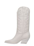 Elena Iachi Texan Boots In White Leather Elena Iachi Texan Boots In White Leather - white