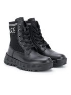 Black Boots With Print Young Versace Black Boots With Print - Nero