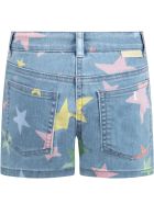 Stella McCartney Light Blue Short For Girl With Stars Stella McCartney Light Blue Short For Girl With Stars - BLUE